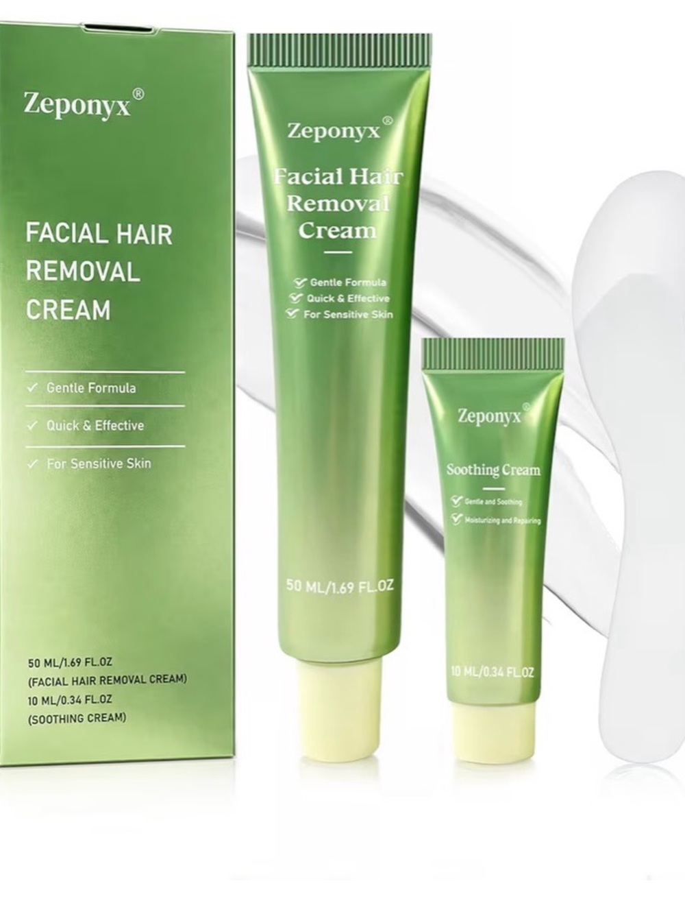 Zeponyx Facial Hair Removal Cream with Soothing Cream 60ml New